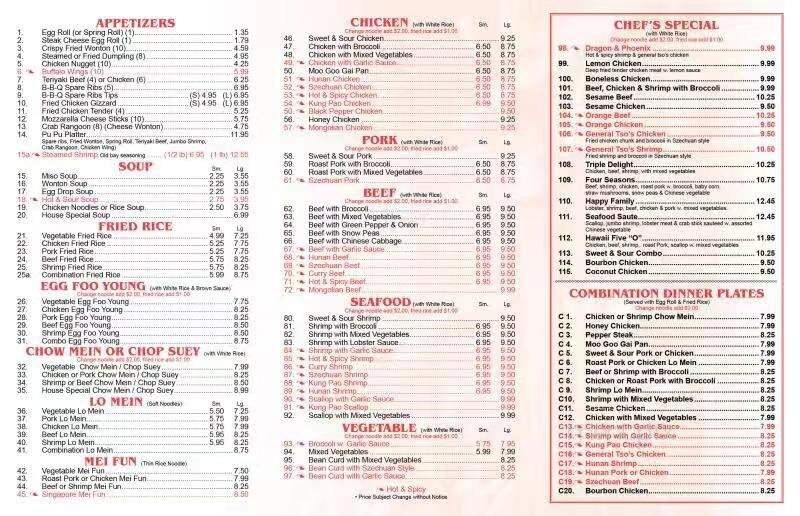 Benny's Sub Shop - King George, VA menu_pic