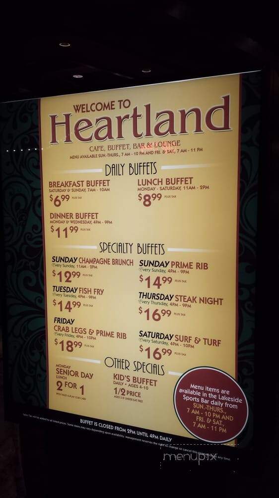 Lakeside Casino Resort - Osceola, IA menu_pic