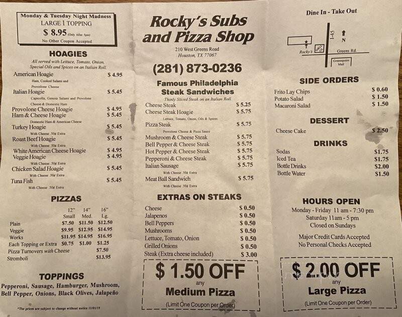 Rocky's Subs - Houston, TX