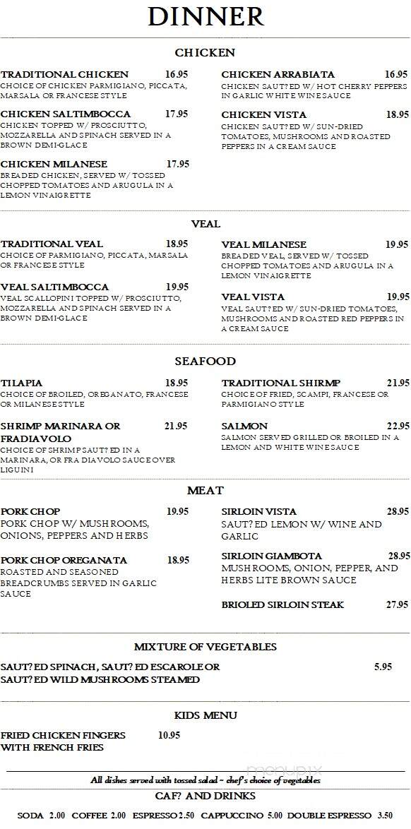 Bella Vista Ristorante - Oak Ridge, NJ menu_pic