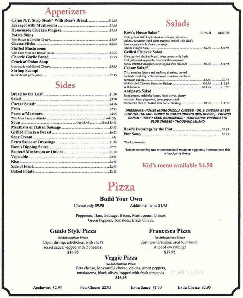 Rose's Restaurant - Canton, MI menu_pic