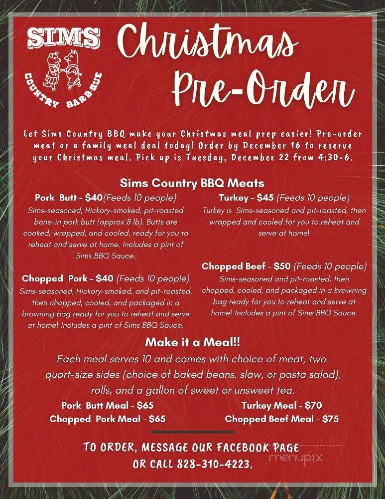 Country-Bar-B-Que Sims - Granite Falls, NC menu_pic