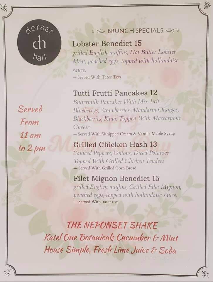 Dorset Hall - Dorchester, MA menu_pic