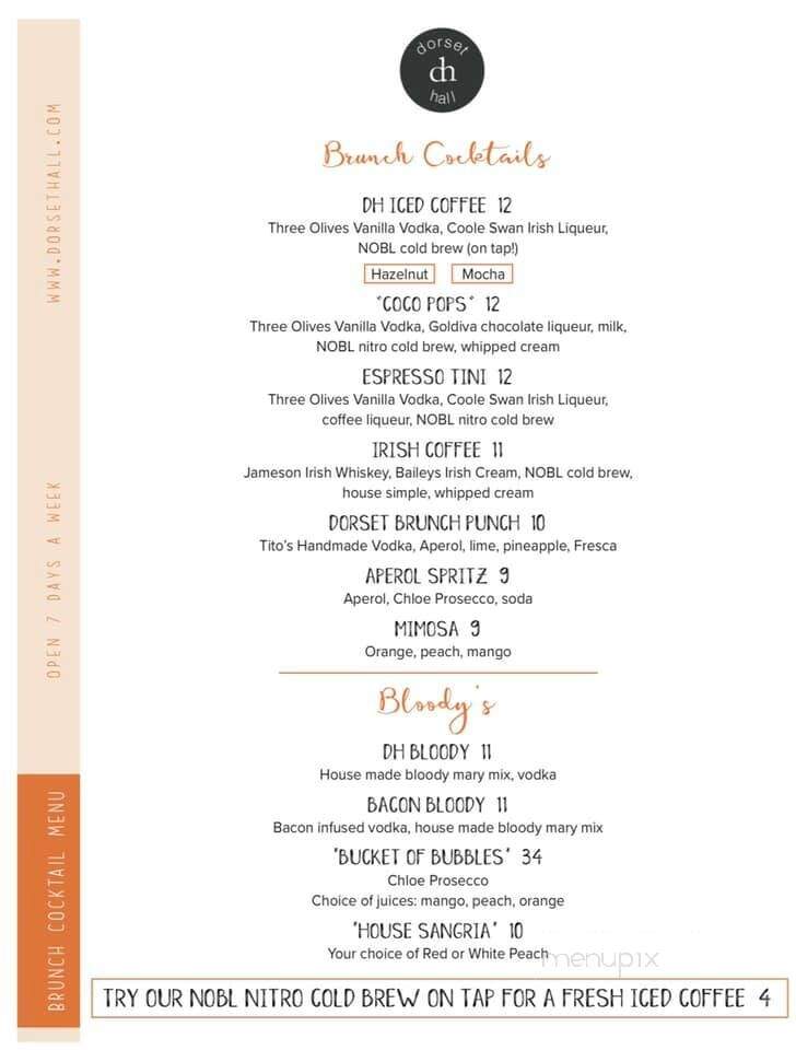 Dorset Hall - Dorchester, MA menu_pic
