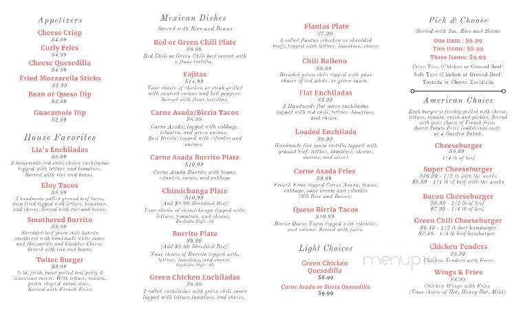 La Paloma Family Restaurant - Eloy, AZ menu_pic