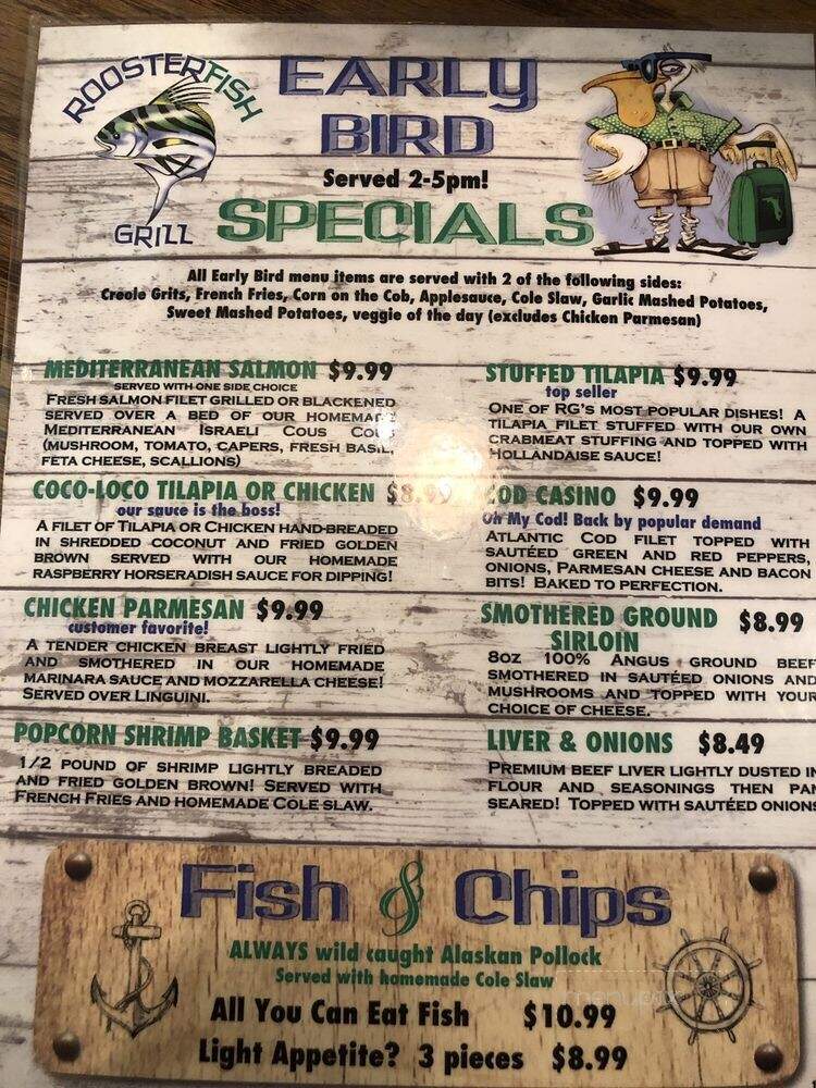 The Roosterfish Grill - Largo, FL menu_pic