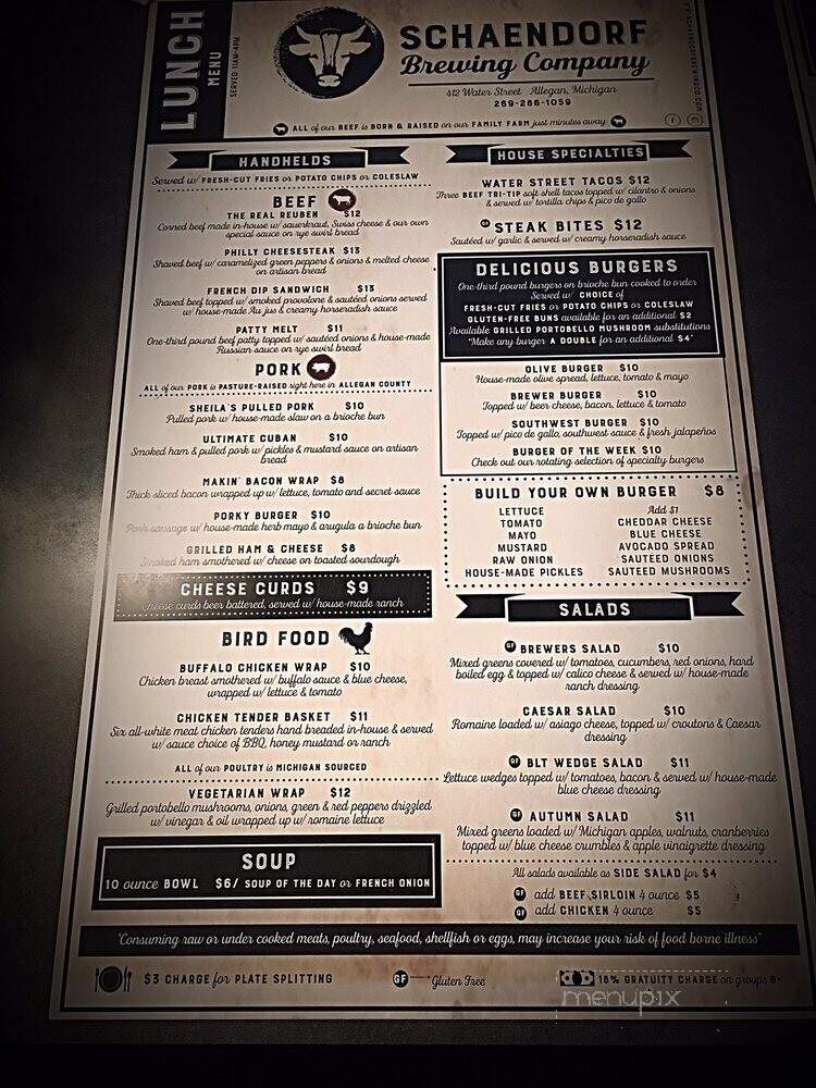 Schaendorf Brewing Company - Allegan, MI menu_pic