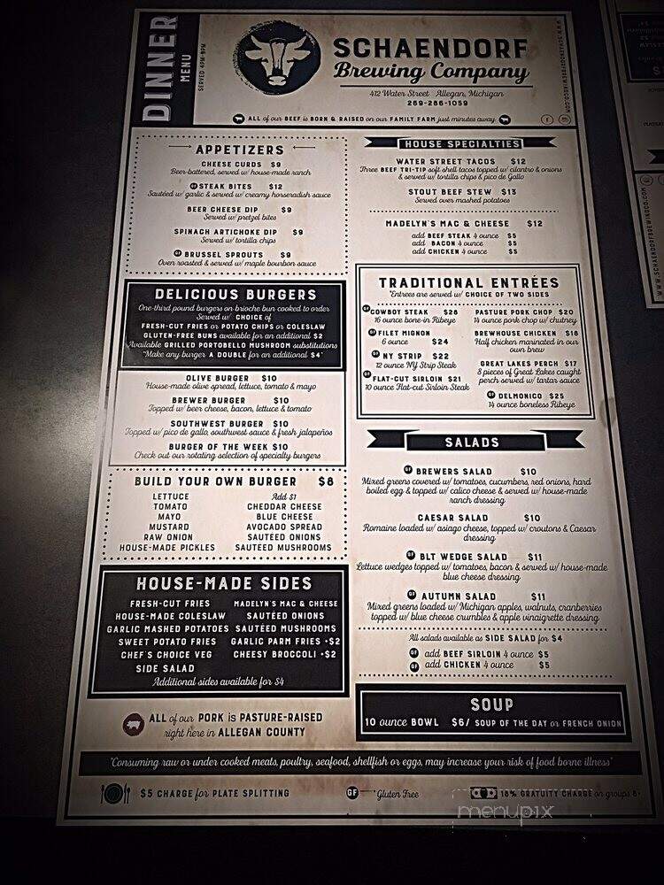 Schaendorf Brewing Company - Allegan, MI menu_pic