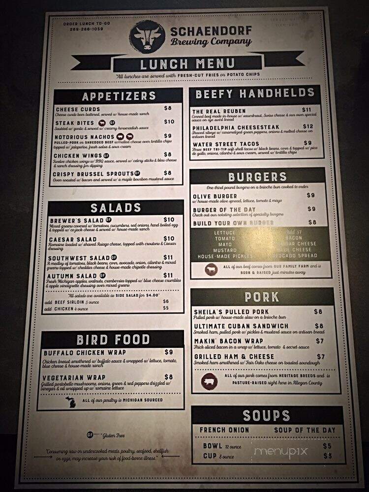 Schaendorf Brewing Company - Allegan, MI menu_pic