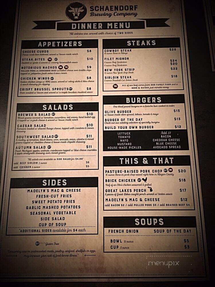 Schaendorf Brewing Company - Allegan, MI menu_pic