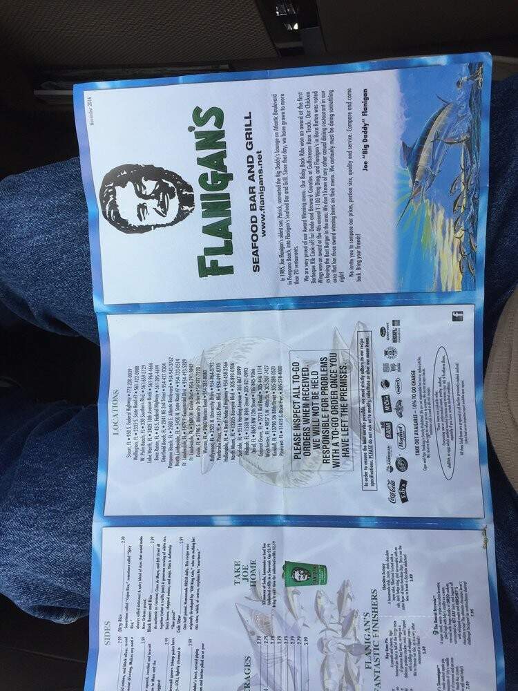 Flanigan's Piranha Pat's - Pompano Beach, FL menu_pic