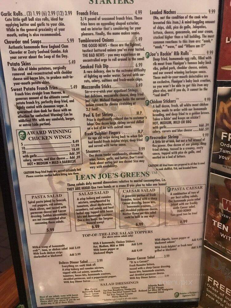 Flanigan's Piranha Pat's - Pompano Beach, FL menu_pic