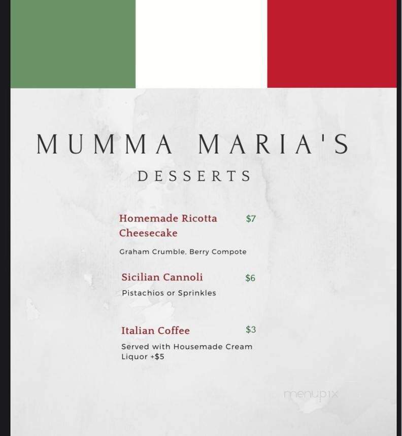 Mumma Maria's House - Detroit, MI menu_pic