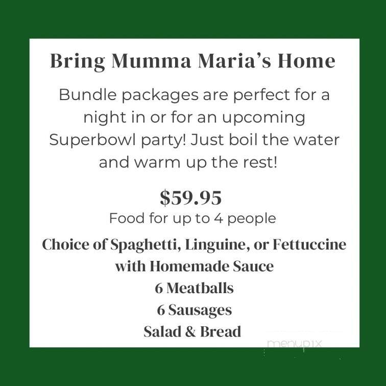 Mumma Maria's House - Detroit, MI menu_pic