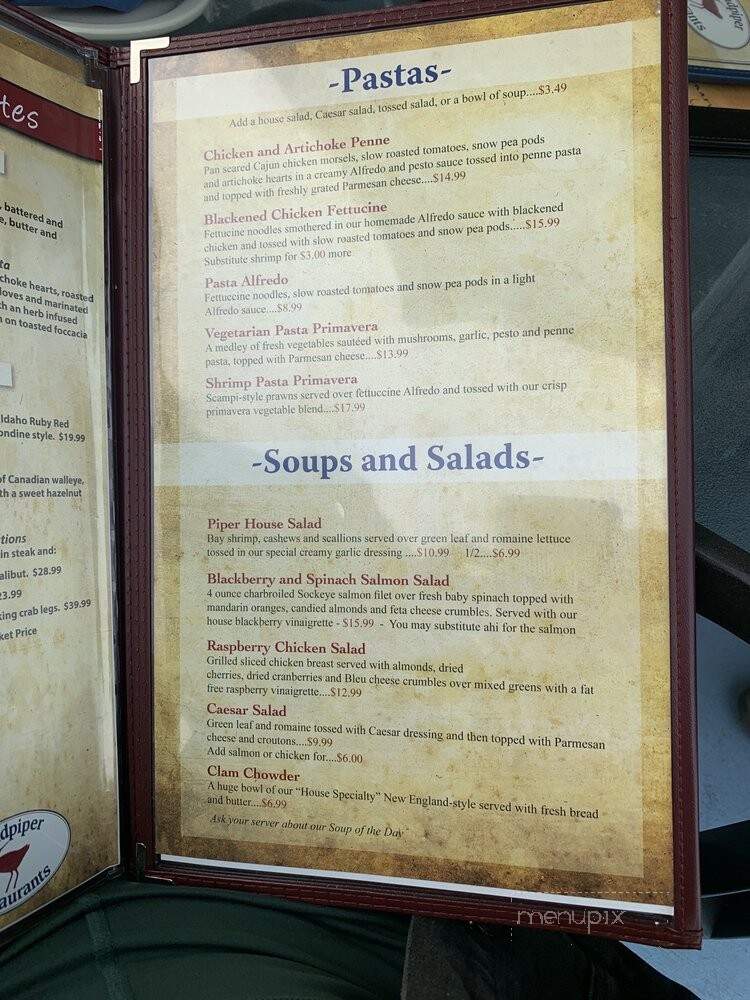Sandpiper Restaurant - Idaho Falls, ID menu_pic