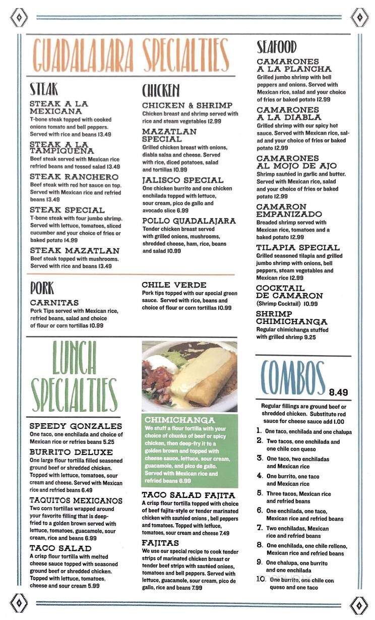 Mazatlan Mexican Restaurant - Joelton, TN menu_pic