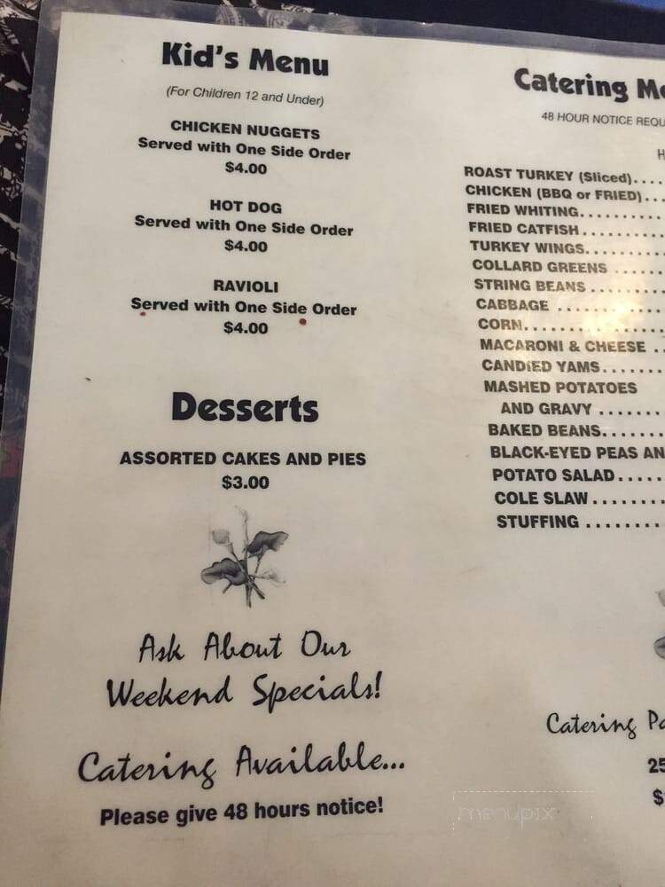 Evelyn's Soul Food - Wilmington, DE menu_pic
