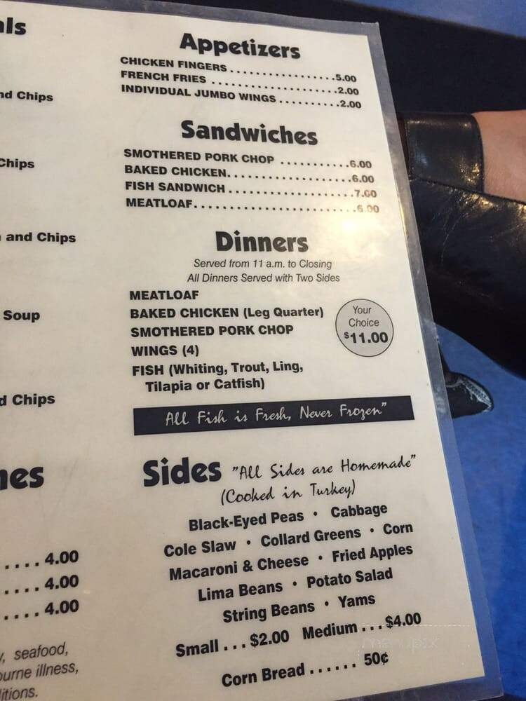 Evelyn's Soul Food - Wilmington, DE menu_pic