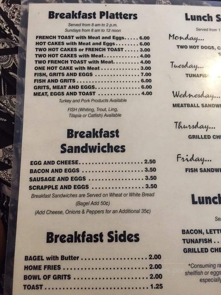 Evelyn's Soul Food - Wilmington, DE menu_pic