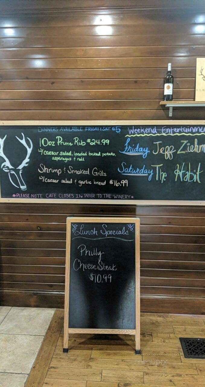 Elk Creek Vineyards - Owenton, KY menu_pic