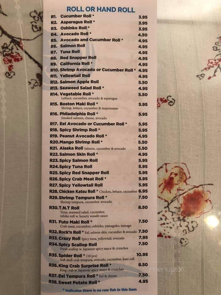Blue Water Sushi - Ludlow, MA menu_pic
