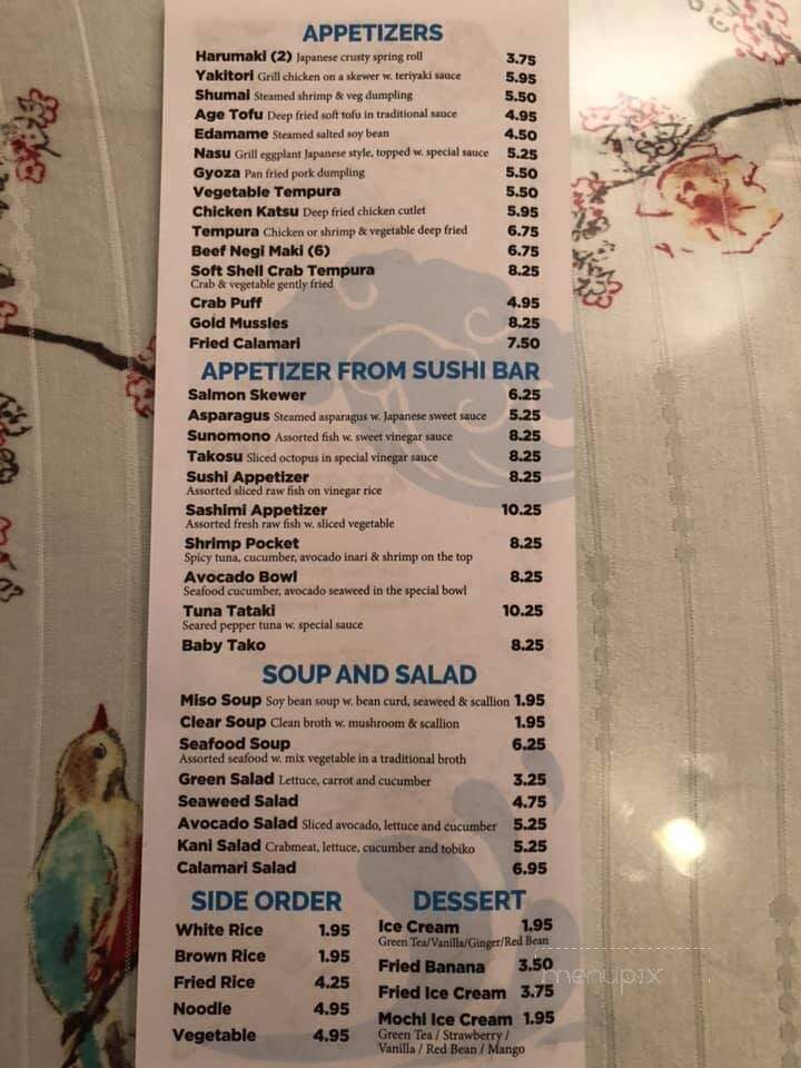Blue Water Sushi - Ludlow, MA menu_pic