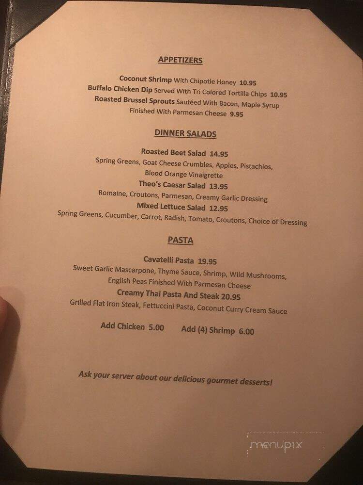 Theodore's Dining Room - Medora, ND menu_pic