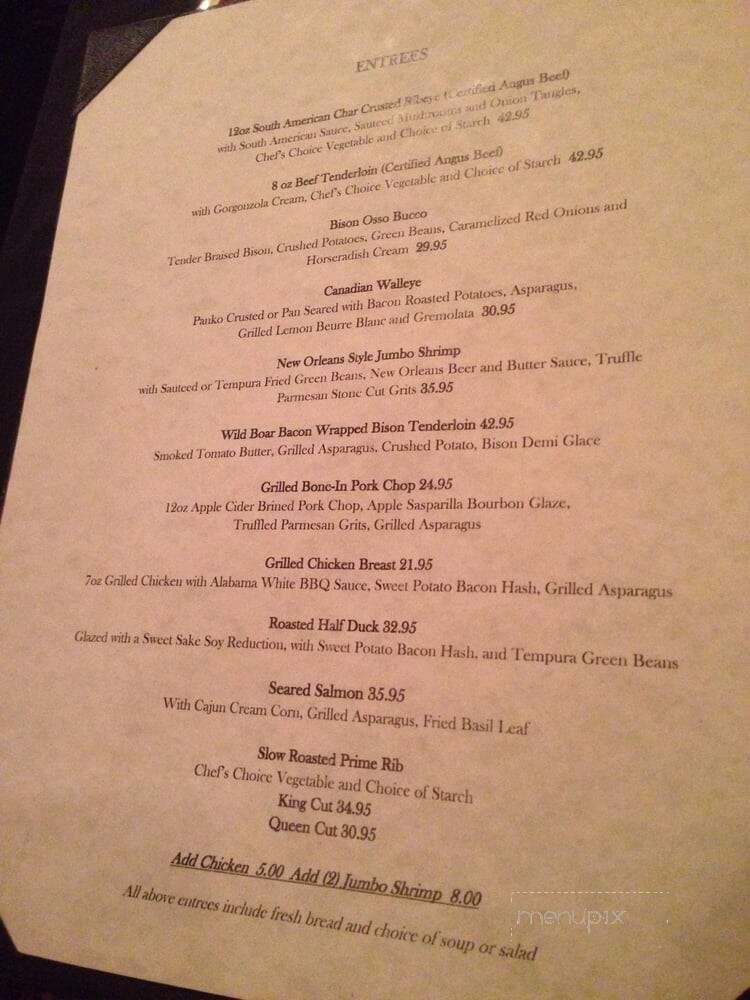 Theodore's Dining Room - Medora, ND menu_pic