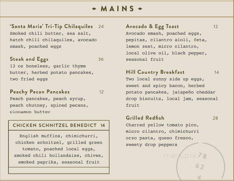 Hill & Vine - Fredericksburg, TX menu_pic