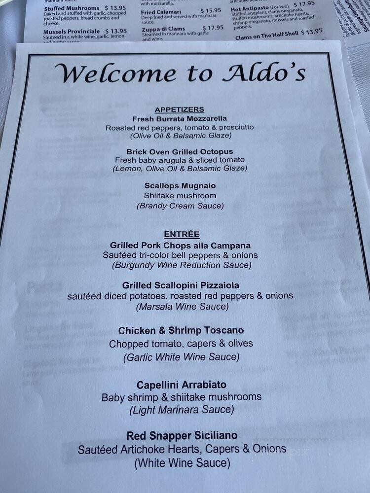 Aldo's Italian Restaurant - Wyckoff, NJ