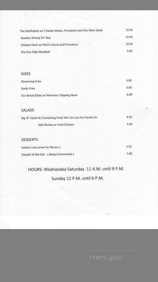 Che Palle - Capitan, NM menu_pic