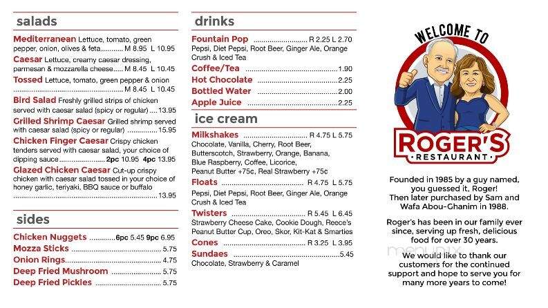 Roger's Drive-In Restaurant - Rimbey, AB menu_pic