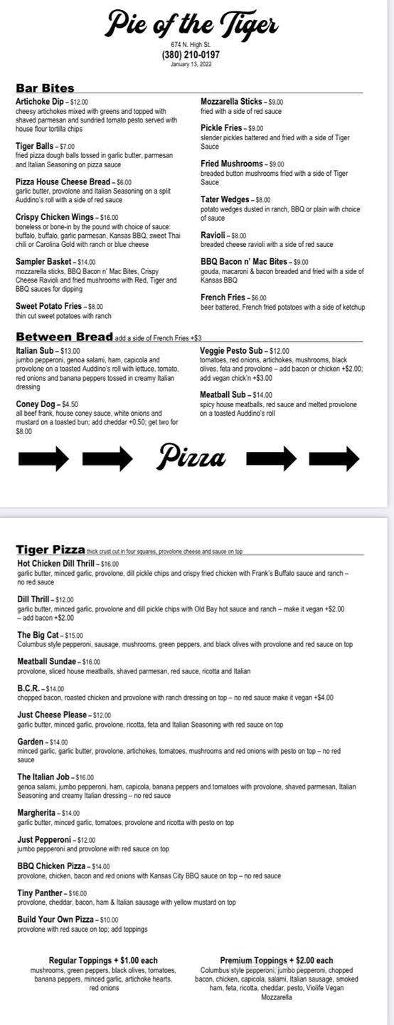 Short North Tavern - Columbus, OH menu_pic