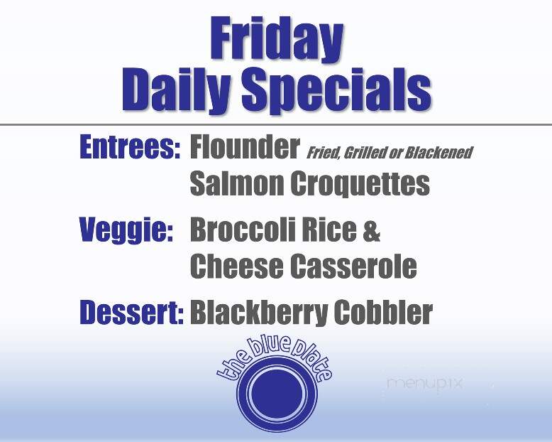 Blue Plate South - Dothan, AL menu_pic