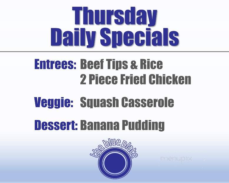 Blue Plate South - Dothan, AL menu_pic