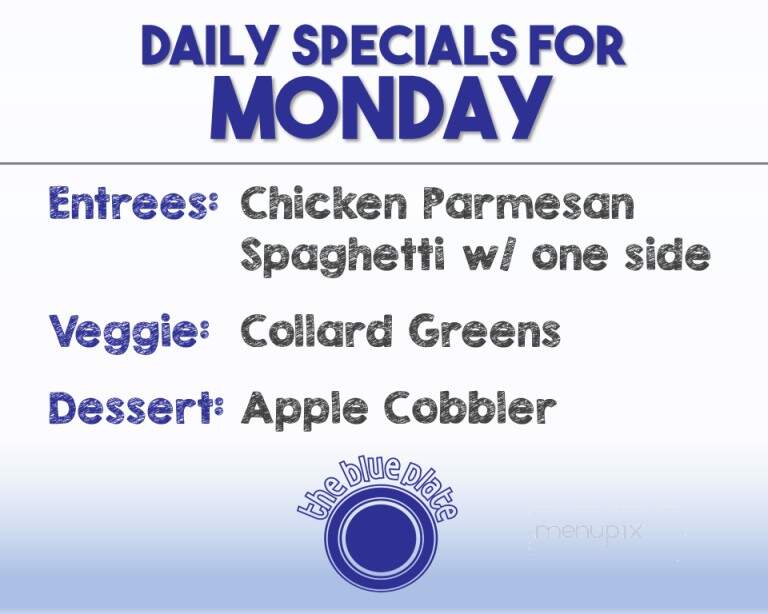 Blue Plate South - Dothan, AL menu_pic