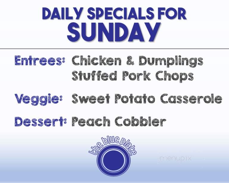 Blue Plate South - Dothan, AL menu_pic