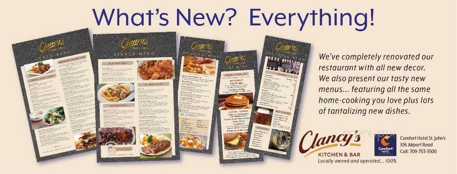 Clancy's Restaurant - Saint John's, NL menu_pic