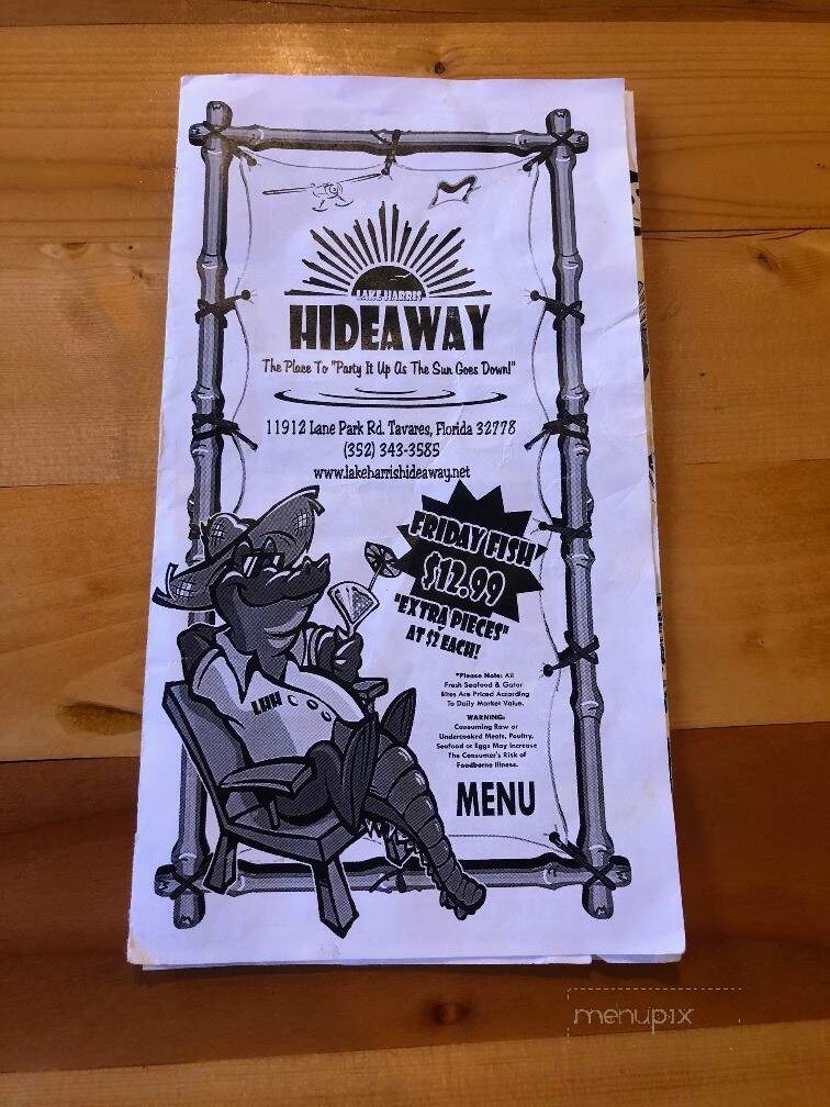 Lake Harris Hideaway - Tavares, FL menu_pic
