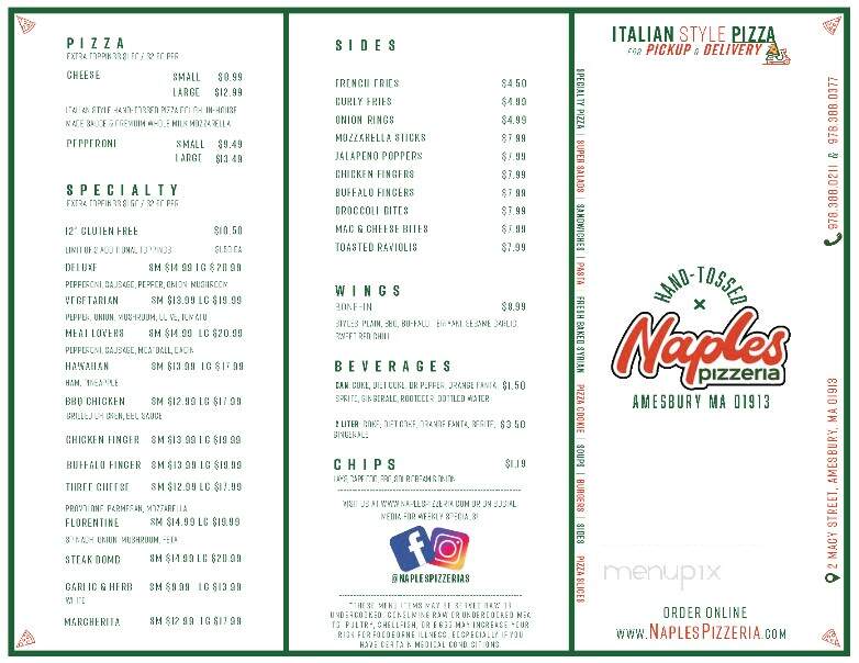 Naples Pizza - Amesbury, MA menu_pic