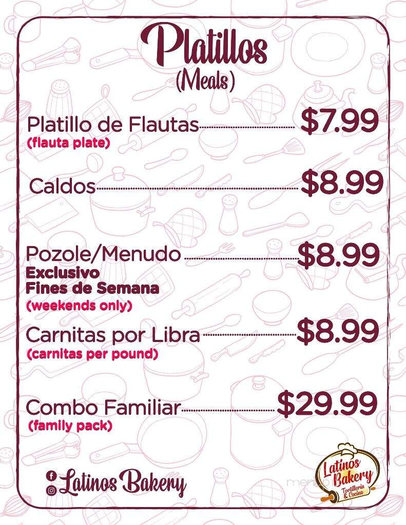 Latinos Bakery - Garland, TX menu_pic