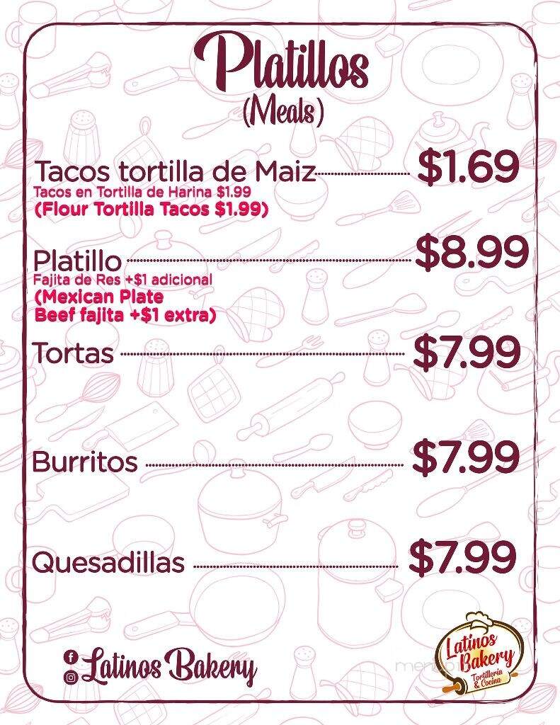 Latinos Bakery - Garland, TX menu_pic
