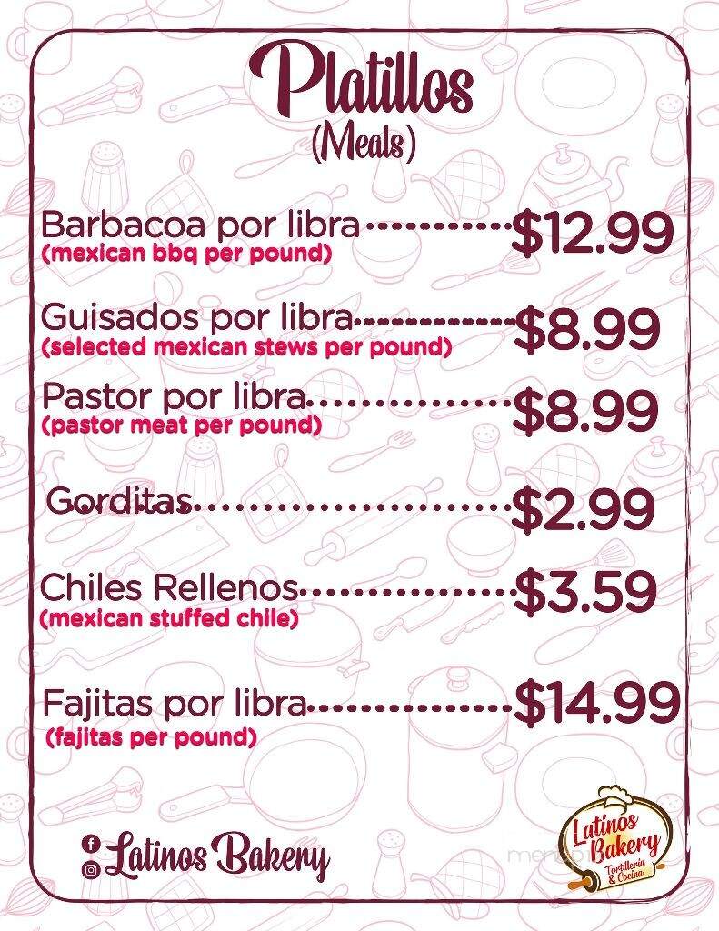 Latinos Bakery - Garland, TX menu_pic