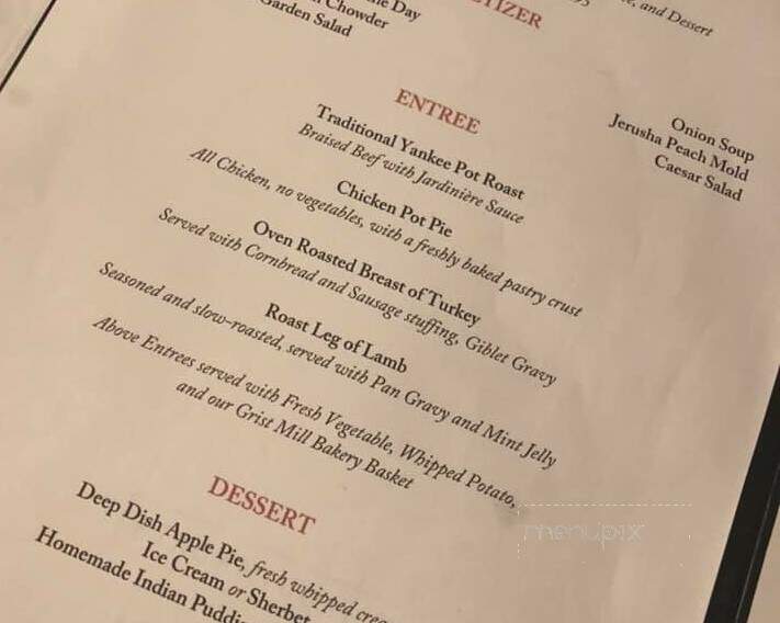 Wayside Inn - Sudbury, MA menu_pic