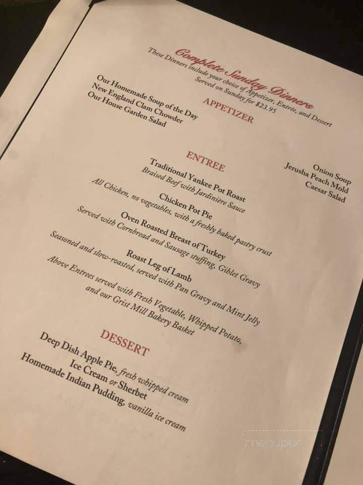 Wayside Inn - Sudbury, MA menu_pic