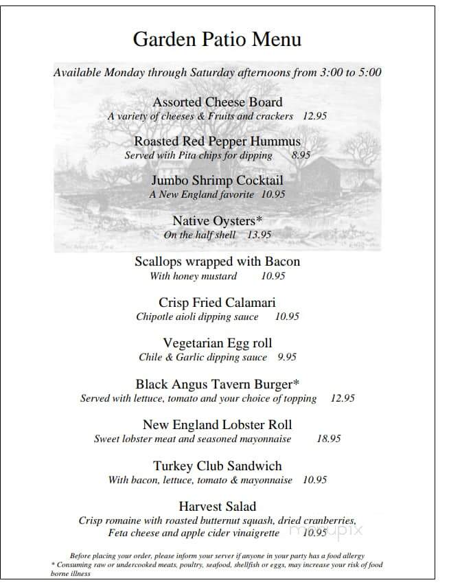 Wayside Inn - Sudbury, MA menu_pic