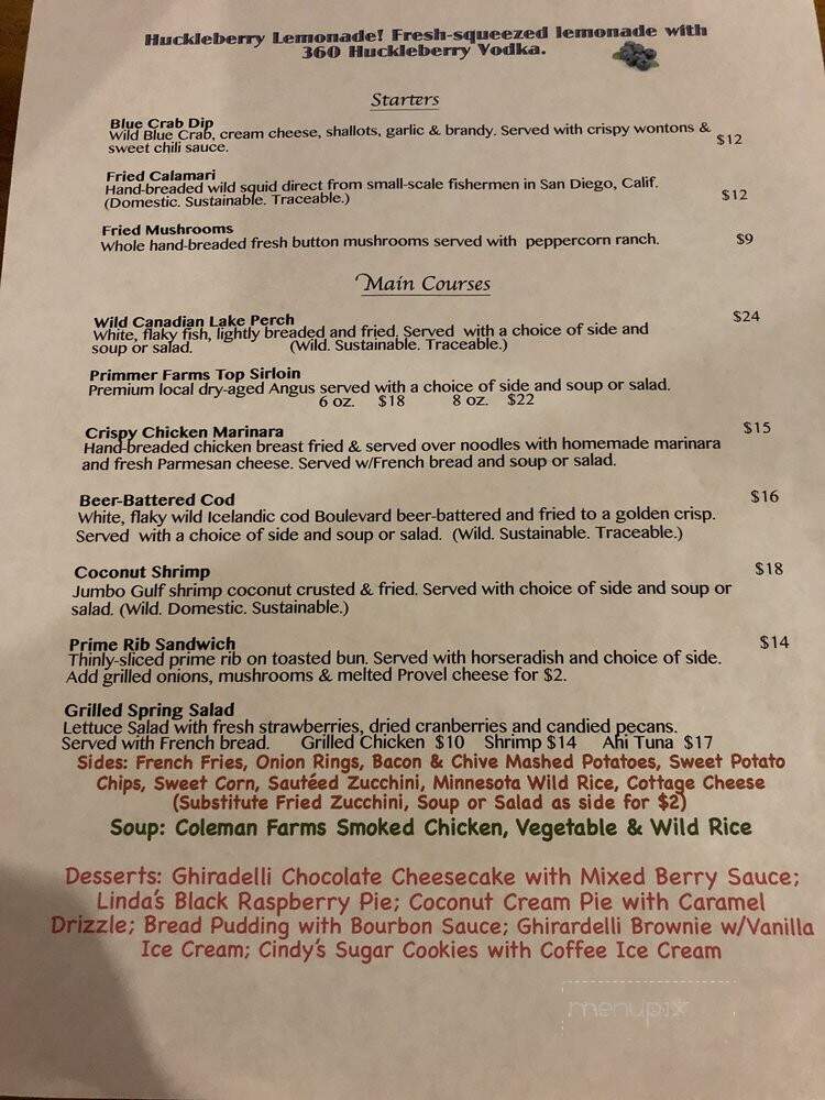 Sebree's Restaurant - Greentop, MO menu_pic