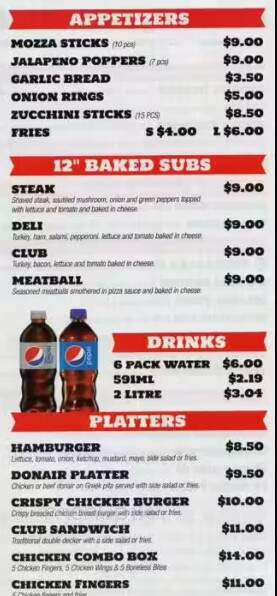 Gabriel Pizza Restaurant - Orleans, ON menu_pic