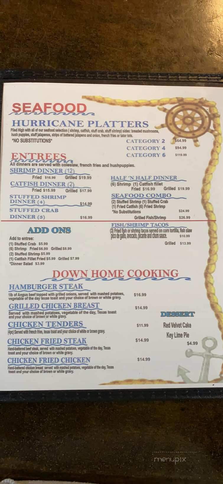 Hurricane Restaurant - Anahuac, TX menu_pic