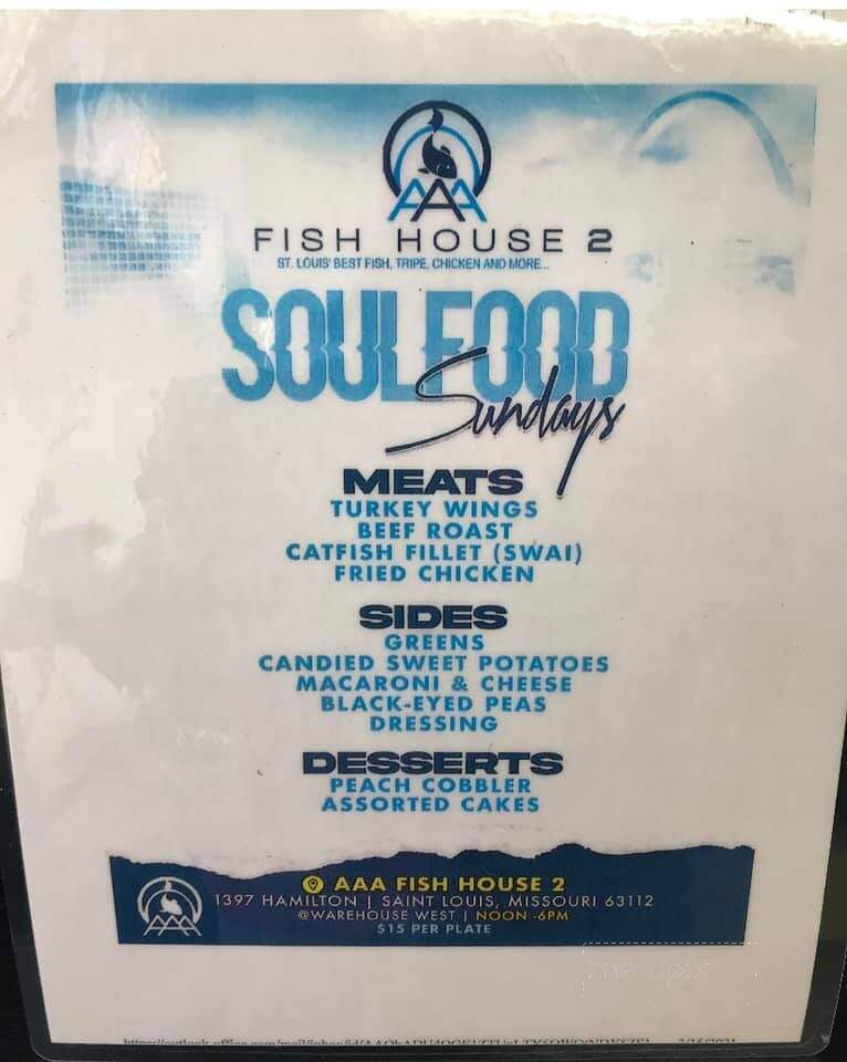 AAA Fish House - Saint Louis, MO menu_pic